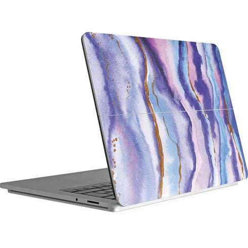 Blue Violet Watercolor Geode Surface Laptop Studio Skin